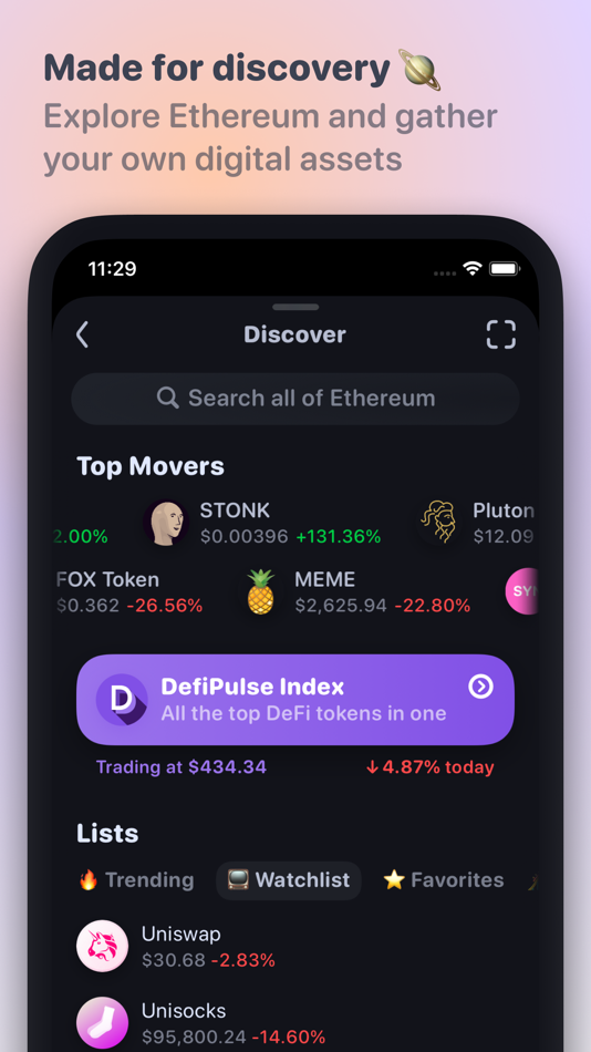 screenshot of Rainbow Wallet